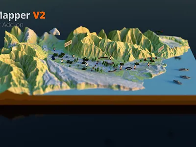 3D Map Add-on for Blender v2 3d 3dmap add on blender generator maker map mapmaker plugin render