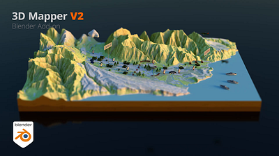 3D Map Add-on for Blender v2 3d 3dmap add on blender generator maker map mapmaker plugin render