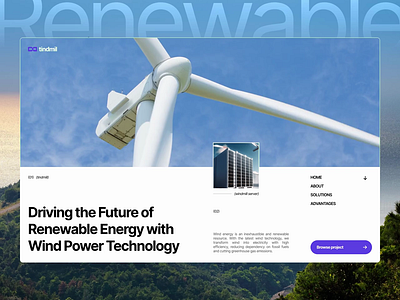 Renewable Energy Website - tindmil best website inspiration design eco friendly energy renewable energy renewable energy website solar energy technology ui user interface ux web design website design website inspiration windmil