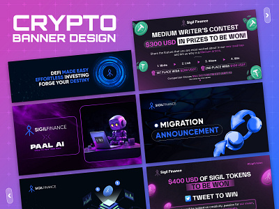 Crypto Social Media Banner Design for Sigil Finance blockchain blockchain design crypto crypto ads crypto banners crypto branding crypto design crypto exchange crypto marketing cryptocurrency cryptocurrency design decentralized defi digital assets digital currency financial technology fintech futuristic nft web3