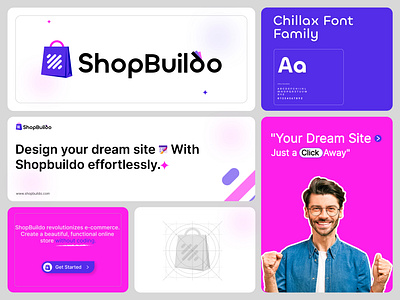 ShopBuildo Branding abstract logo app icon brand identity branding creative logo e commerce logo gradient logo logo design modern logo no code logo sass logo shop logo shopbuildo shopbuildo branding shopping bag logo web3 logo website logo