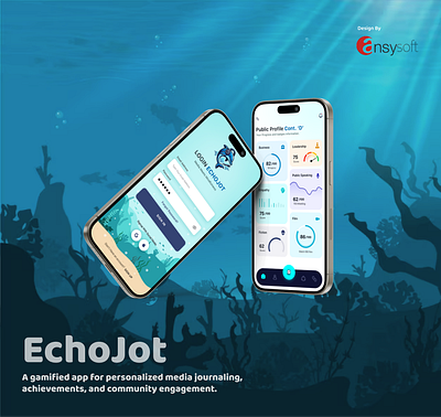 The mobile app named "EchoJot" designed by Ansysoft. adobephotoshop audiobooks createyouraccount digitalwellbeing diversecontent interactiveexperience mediadiscovery mindfulness mobileapp movies music personalizedapp podcasts reflectivejournaling selfreflection setpreferences tvshows youtubevideos