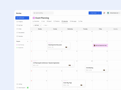 Monday Task Management – Calendar Page Redesign appdesign calendardesign dribbble minimaldesign mondayapp productivity redesign taskmanagement uiux userinterface uxdesign