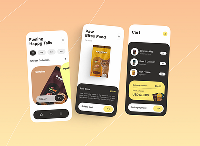 Happy Tails - pet store app design application design mobile app design mobile design product design ui uiux ux visual design website