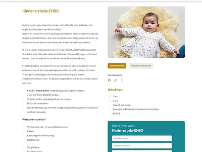 Trotse Mama's detail page with CTA form