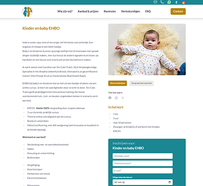 Trotse Mama's detail page with CTA form