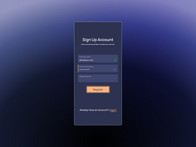 Sign Up Card card design figma ui