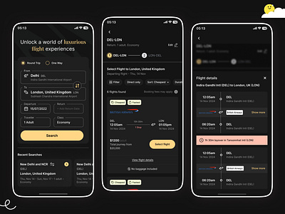 Luxury Flight Booking App Concept 🛫✨ graphic design ui