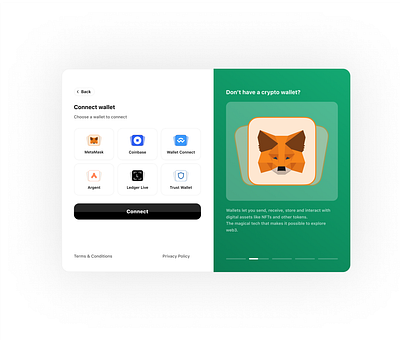 Connect wallet blockchain branding connect wallet crypto dashboard design illustration landing page ui web3