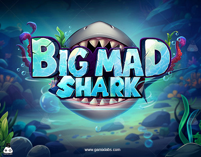 Big Mad Shark Theme – Ocean Slot Game Art Design 2d artwork animation game characters game development gamix labs illustration mad shark slot theme ocean shark slot ocean slot theme shark slot shark slot theme slot slot art services slot art theme services slot theme art and animation