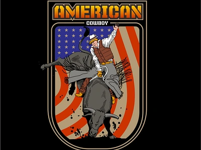 American Cowboy american bull cowboy design illustration rodeo trump vector