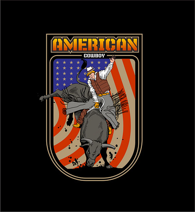 American Cowboy american bull cowboy design illustration rodeo trump vector