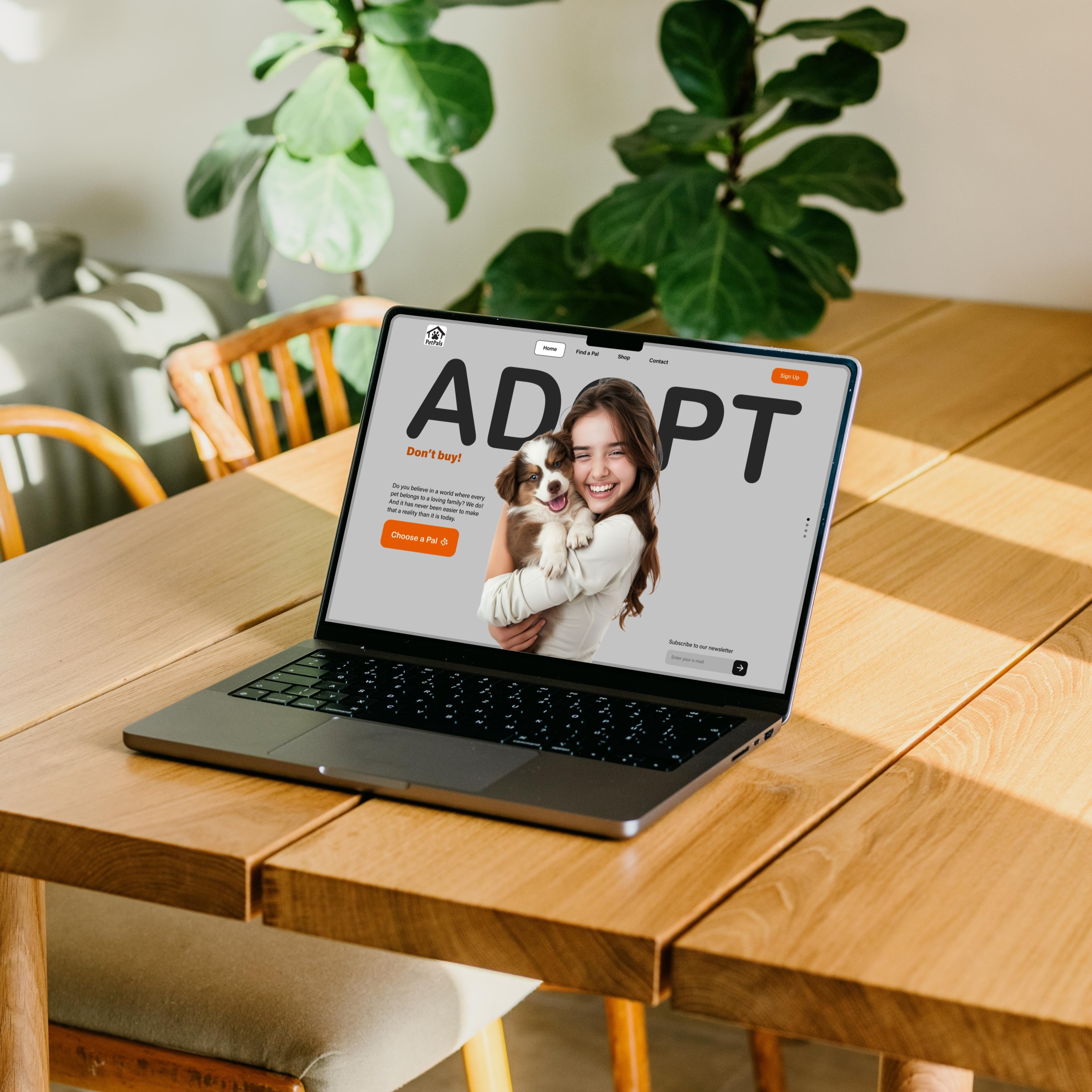 PetPals Pet Adoption Website Landing Page adoption branding design dog dogs minimalistic pet pet adoption ui ux vector web design website