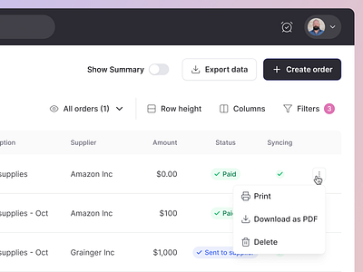 Modern Datagrid Table clean datagrid filtering financial fintech minimalist modern palette saas table tags trendy ui uipalette untitledui ux