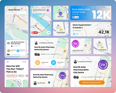 Route Planner App UI 3d branding graphic design logo ui