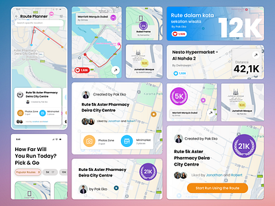 Route Planner App UI 3d branding graphic design logo ui