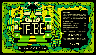 Tribe Label Design e liquid geometry hand lettering illustration label packaging thattypeguy tribe typography vape