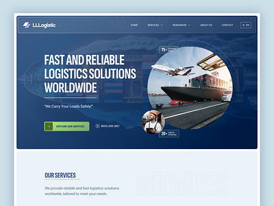 Logistic brand web design v3 interface ui design web web design