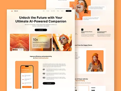 AI Tool Landing Page Design - Moro AI ai ai design ai development ai product ai tool ai web bubble.io design it company landing openai product tool ui ux web design