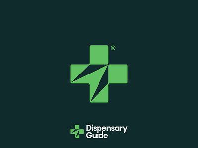 arrow/direction/guidance + green cross arrow click cross direction geometric green guide logo simple symbol