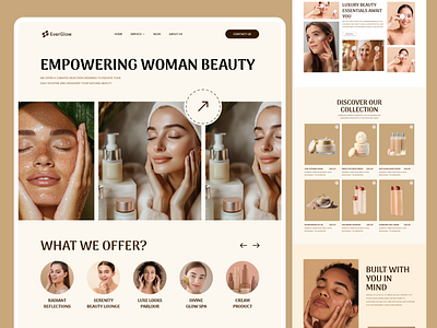 EverGlow - Beauty Product eCommerce Website Design app design beauty app uxui beauty ecommerce design branding cosmetics web design ecommerce for beauty brands mobile app design online cosmetics store product showcase ui skincare brand website skincare ecommerce ux techwitpro uiux uiux design uiux for cosmetics uxui design web design website design womens beauty website womens skincare design