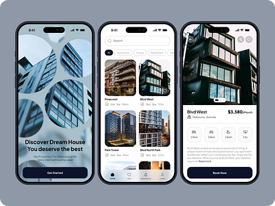 Real Estate Mobile App Design app appmobile branding graphic design logo mobile real estate ui ux