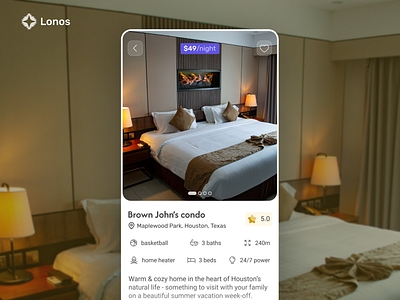 Lonos Hotel App - Booking an apartment accomodation airbnb apartment app design app ui booking hospitality hotels mobile app design mobile app ui product design travel ui ui design ui ux design ux ux design