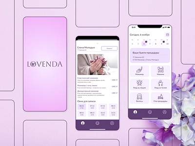 Screens from mobile app design manicure mobile app spa splash screen ui web design