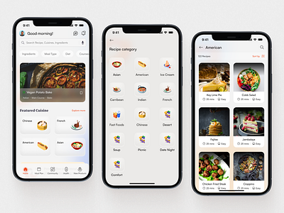 Simplify Meals Your Way app design clean cook diet meal food health healthy meal plan meal planning minimal mobile app recipe ui