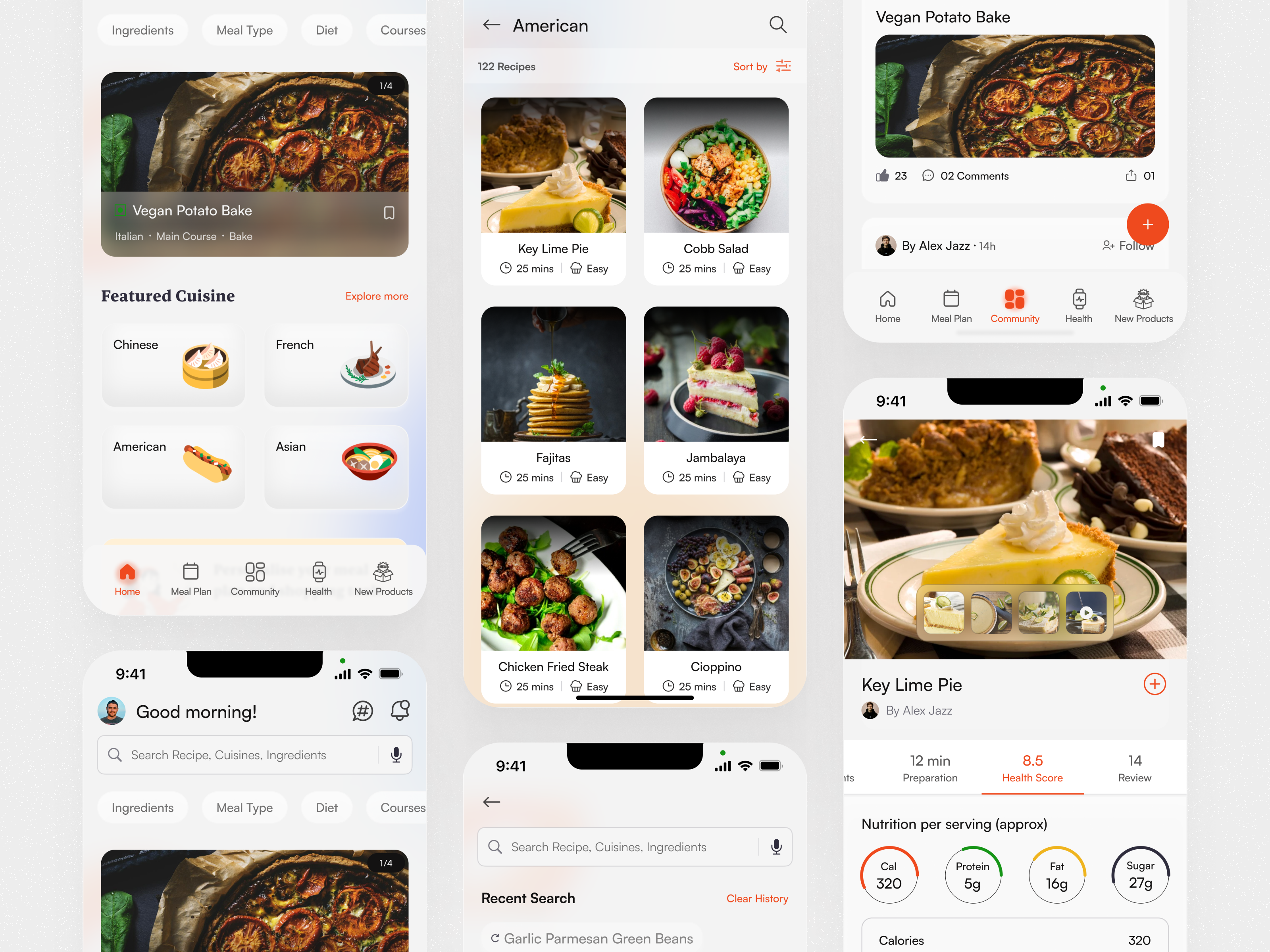 Simplify Meals Your Way app design clean cook diet meal food health healthy meal plan meal planning minimal mobile app recipe ui