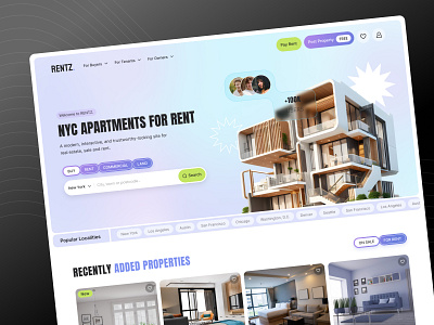 Real Estate Website Landing Page Design agency apartment architecture branding graphic design home home page house landing page property property website real estate real estate agency real estate landing page real estate website rent ui ux web design website