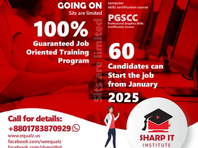 Course with Job Promotional advert branding graphic design