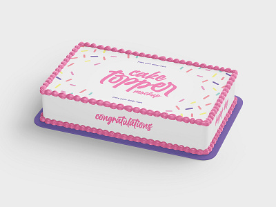 Cake Topper bakery birthday cake celebration cream dessert food logo mockup mockups pastry sweet topper