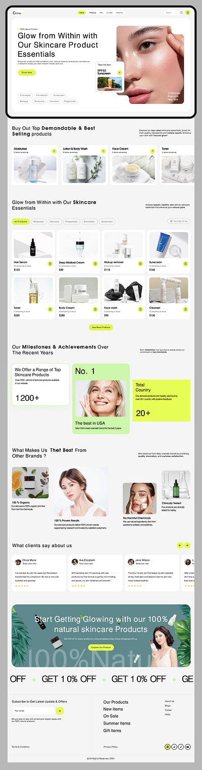 Skincare Website UI skincare ui ux website