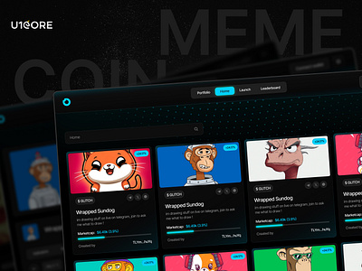 Crypto Ecosystem for Meme Coins blockchaindesign coinmeme memecoin mobileuidesign tokensdesign u1core websiteredesign