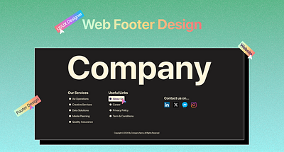 Footer Design for Website branding design footer footer design ui uiux uiux designer ux ux researcher website footer