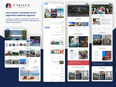 Parisun travel co. service provider design touchpoint design tour website traveling website ui ux website
