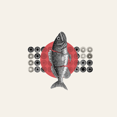 The Fish abstract collage illustration visualart