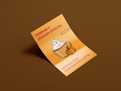 Pumpkin Spice Latte Poster Design cafe cafe poster coffee design illustration poster promotion