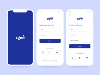 Login & Sign up From application login sign up mobile app uidesign