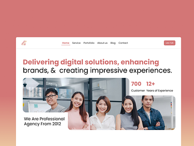 Digital Marketing Agency - Landing Page agency cool creative digital digital marketing digital marketing agency good graphic design logo marketing motion graphics nice pink red responsivr simple ui ux wesite yellow