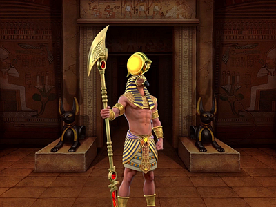 Amon-Ra - king among the gods ancient anubis casino casinogames egypt gambling game art game design gameart gaming graphic design pharaoh pyramids ra seth slot slot design slotmachine sphinx