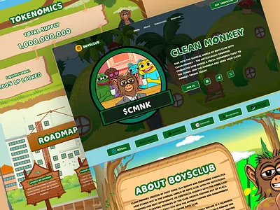 Meme Coin Landing Page Design coin meme website memes monkey presale token