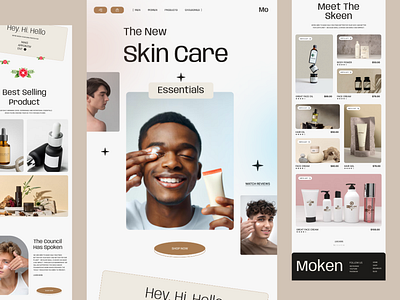 Skin Care Landing Page beauty care beauty care web site cosmetic cosmetics design cosmetics store design ecommerce landing page mackup online shop personal care product design product page design safe care skin skin care ui design web web site design web site design.