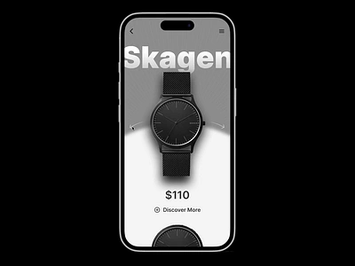 Minimalist Watch Store App – UI Practice animation design ecommers interaction design lax luxury minimal design online shop product design skagen ui uipractise uiux userinterfacedesign ux watch watch app design watchstore