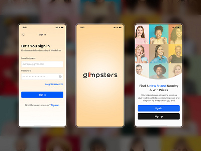 Glimpsters App design dribbble mobile app ui