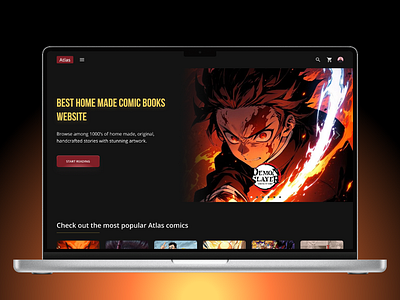 Atlas - Home made comic book's distribution website animation branding graphic design logo ui