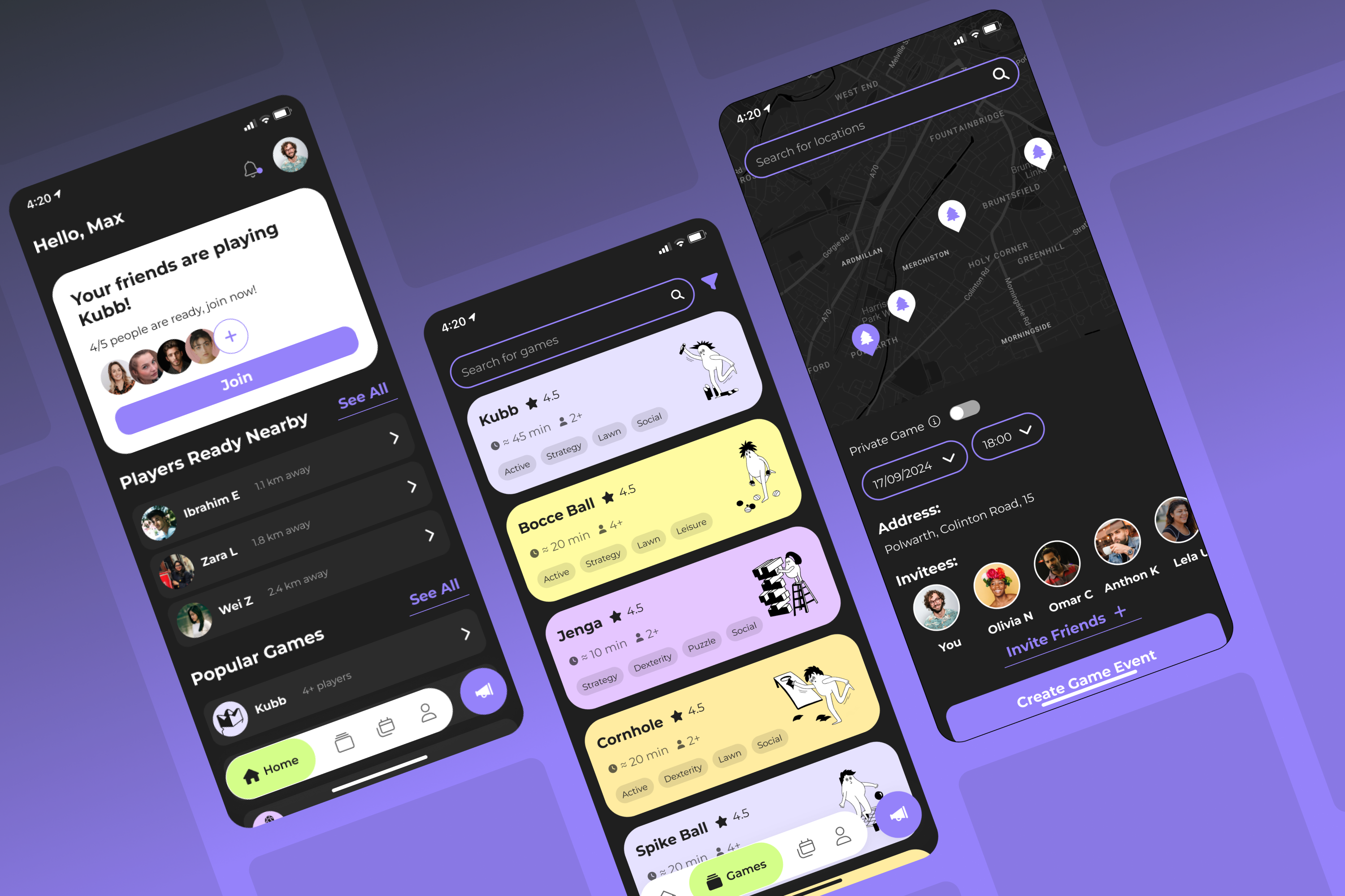 Playhood App community games illustration mobile app play socialize ui ux