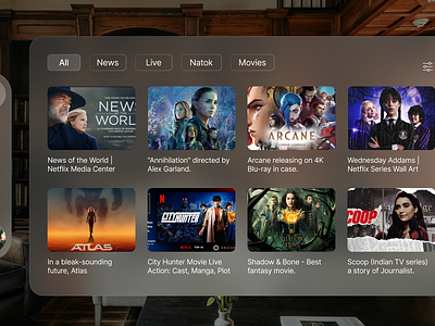 Spatial UI Design for VR | Virtual Reality animation ar design figma movies seires spatial ui uidesign ux ux design vr