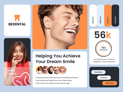 Bedental- A Dental Branding 2024 app bento branding dental landing page minimal mobile omnic shihab ui ux website